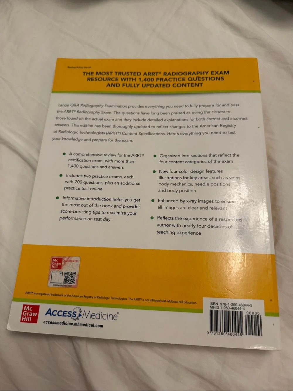 LANGE Q&A Radiography Examination 12th edition